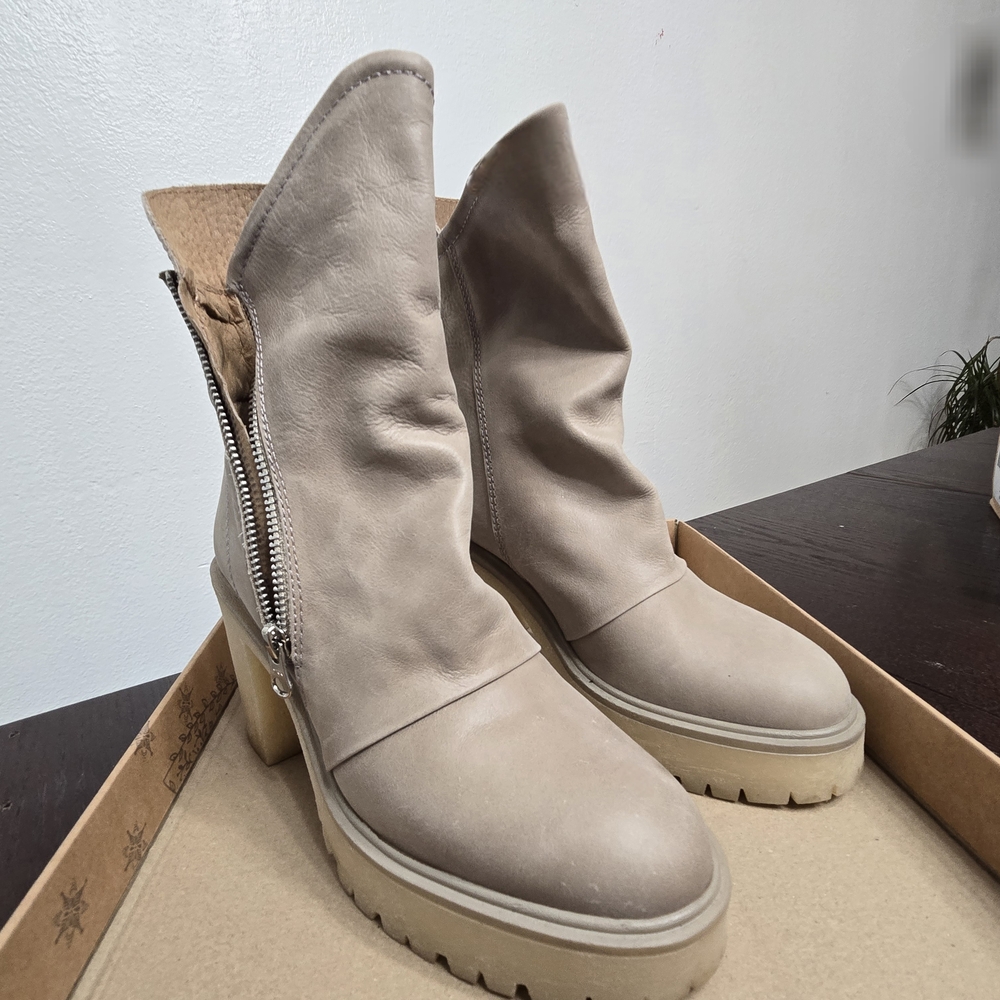 Free People Taupe Heeled Boots